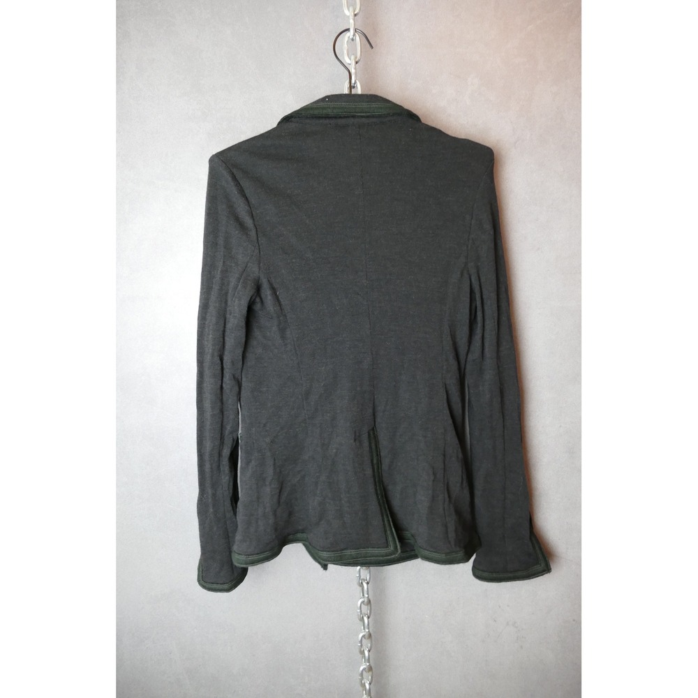 DIANE‎ VON FURSTENBERG DVF Knit Blazer Jacket Charcoal Grey Wool Size 12 - Picture 2 of 9